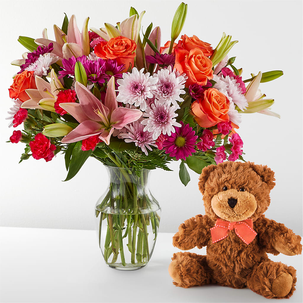 Here's Looking at You Bouquet & Bear Set – Greater Wichita Flower Shop, Wichita KS