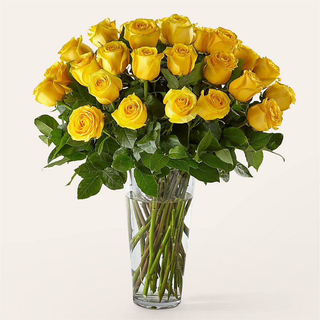 Long Stem Yellow Rose Bouquet – Greater Wichita Flower Shop, Wichita KS