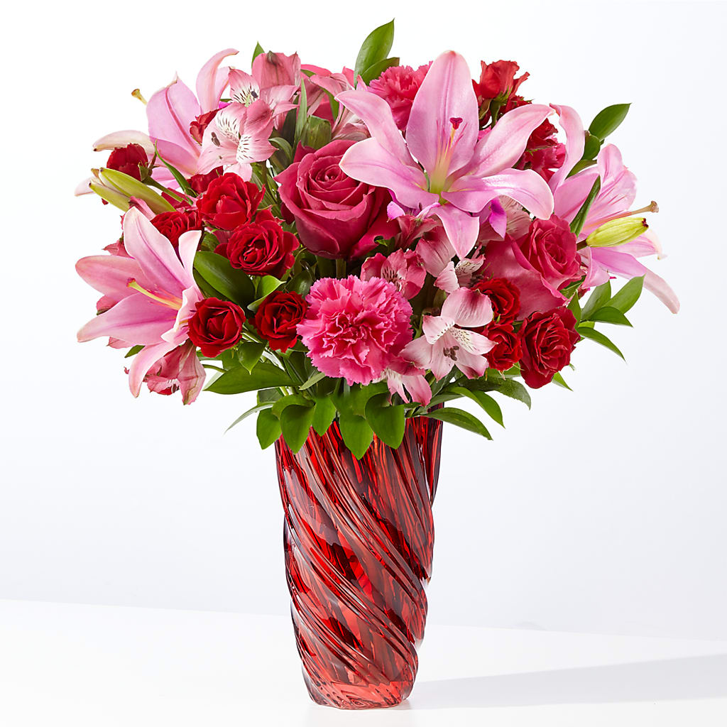In Love Bouquet with Luxe Swirl Vase – Greater Wichita Flower Shop, Wichita KS