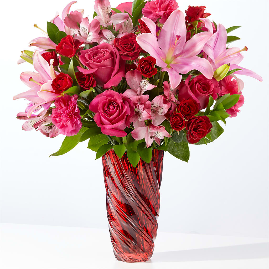 In Love Bouquet with Luxe Swirl Vase – Greater Wichita Flower Shop, Wichita KS