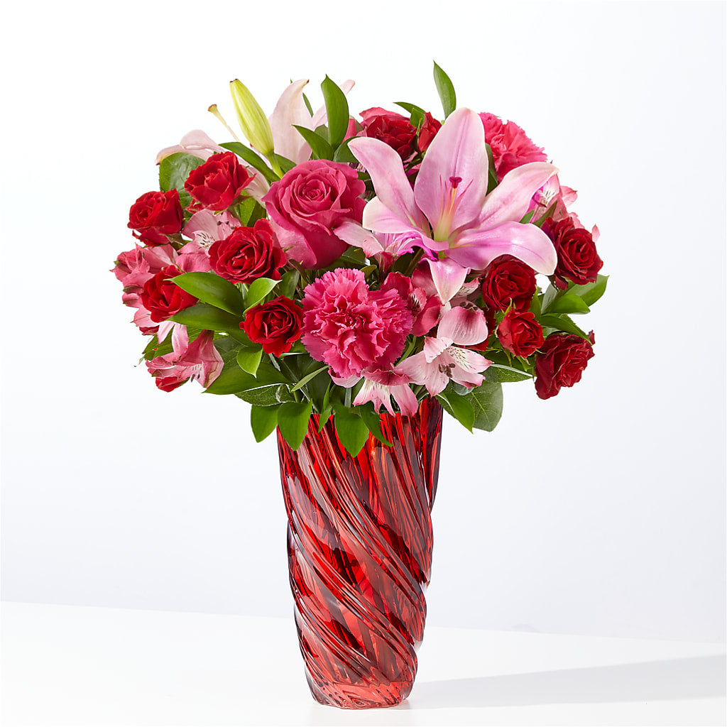In Love Bouquet with Luxe Swirl Vase – Greater Wichita Flower Shop, Wichita KS