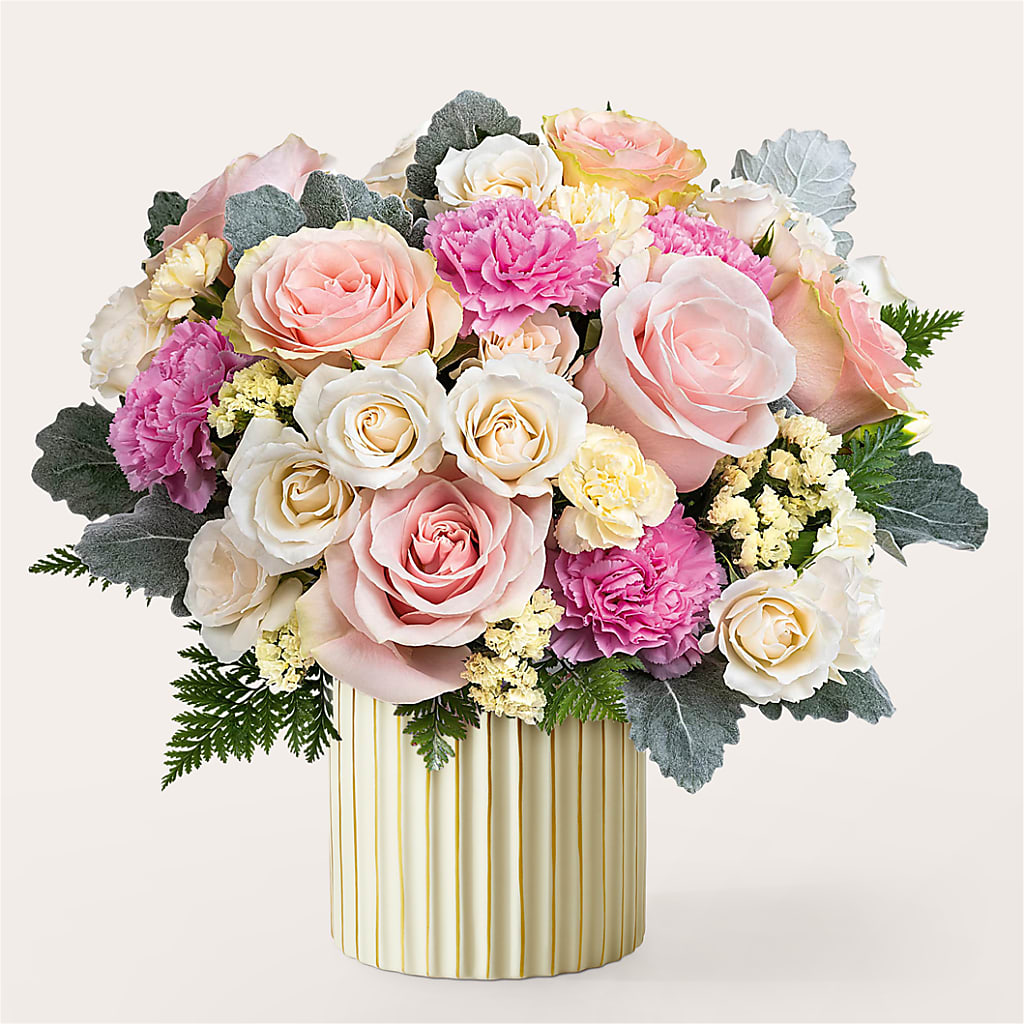 Blissful Moments Bouquet with Ivory Vase – Greater Wichita Flower Shop, Wichita KS