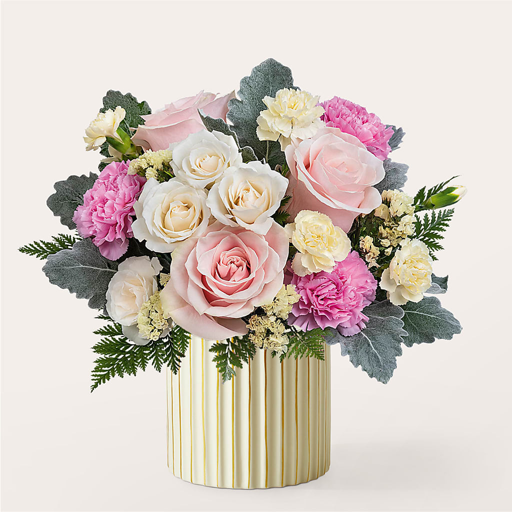 Blissful Moments Bouquet with Ivory Vase – Greater Wichita Flower Shop, Wichita KS