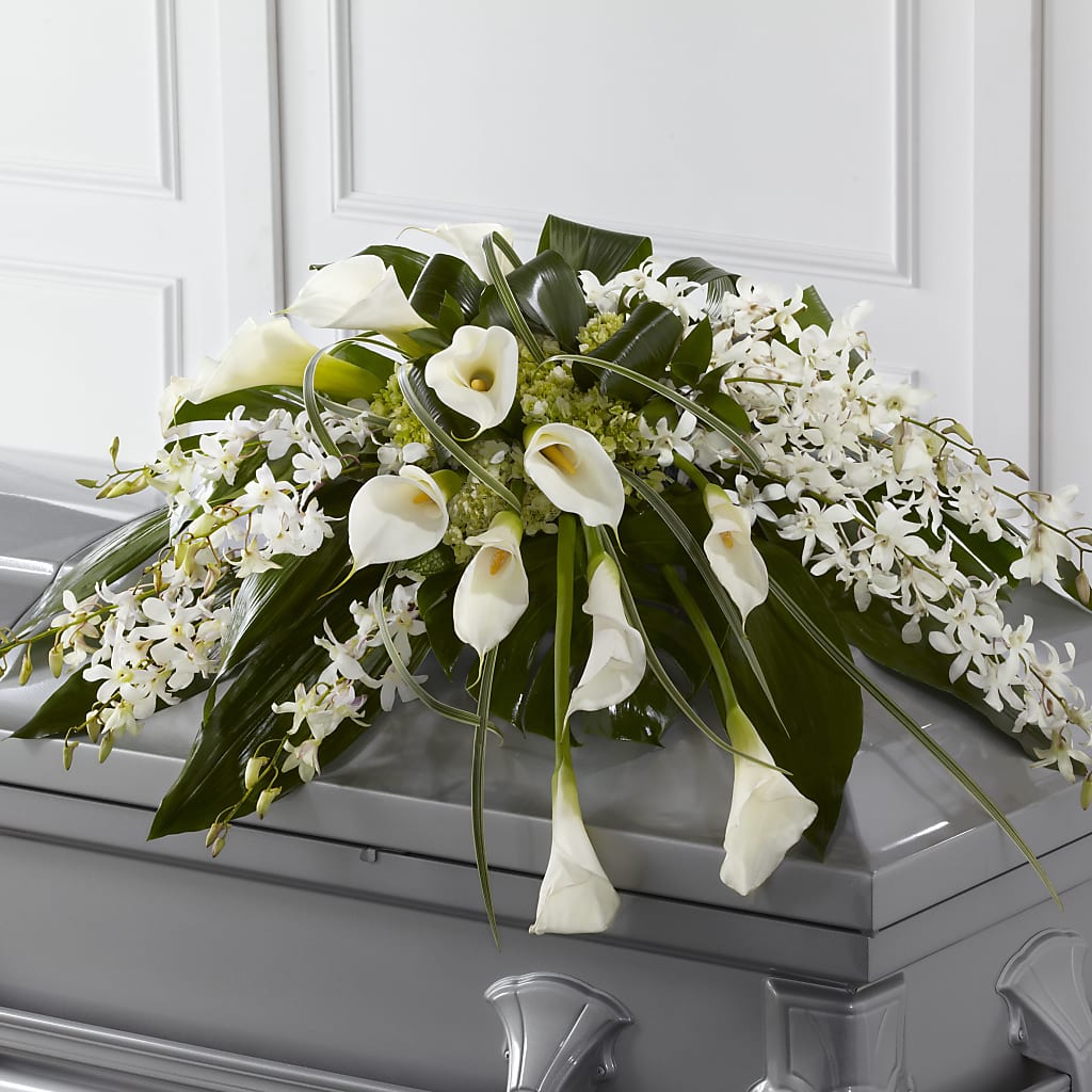 Angel Wings Casket Spray – Greater Wichita Flower Shop, Wichita KS