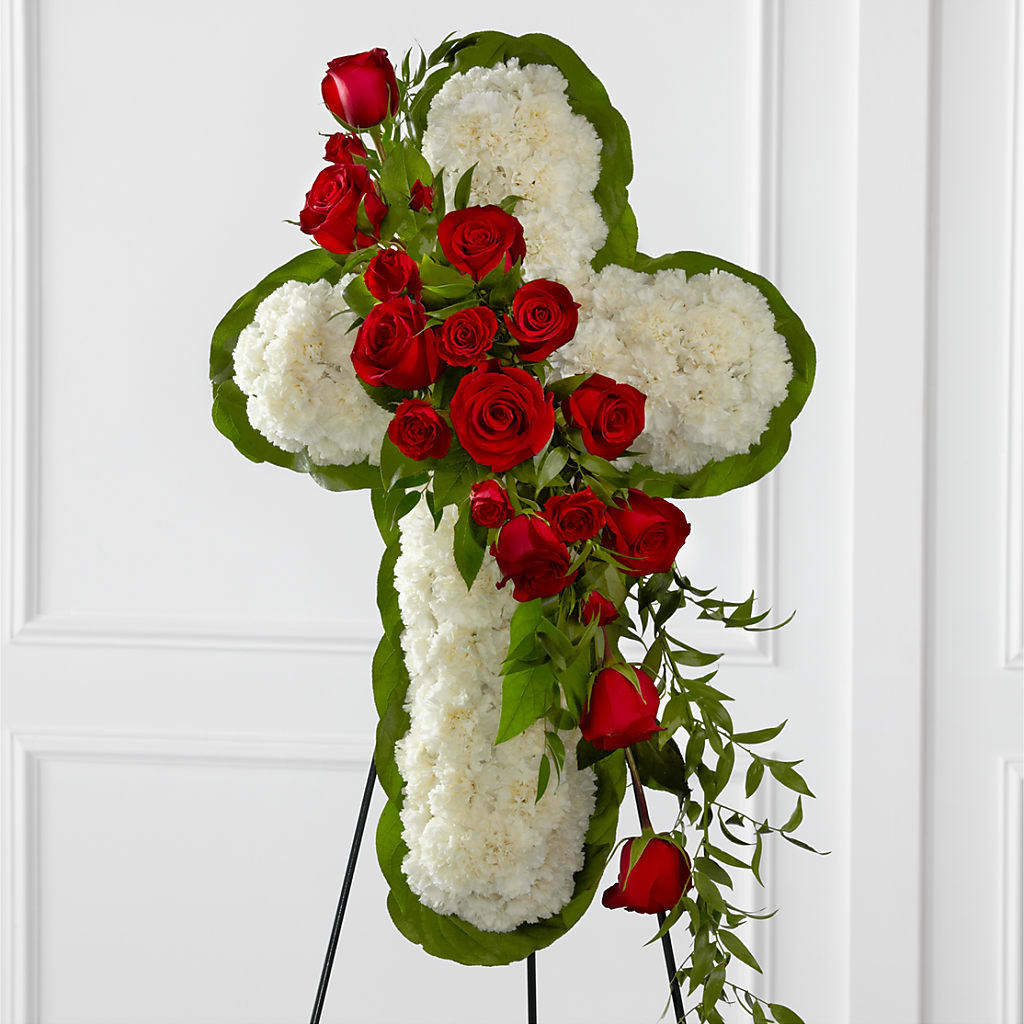 Floral Cross Easel – Greater Wichita Flower Shop, Wichita KS