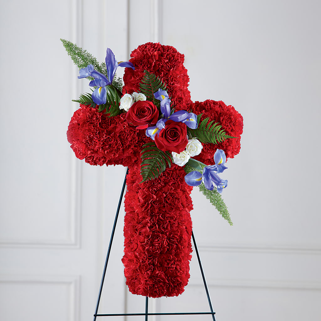 Faithful Hero Floral Cross – Greater Wichita Flower Shop, Wichita KS