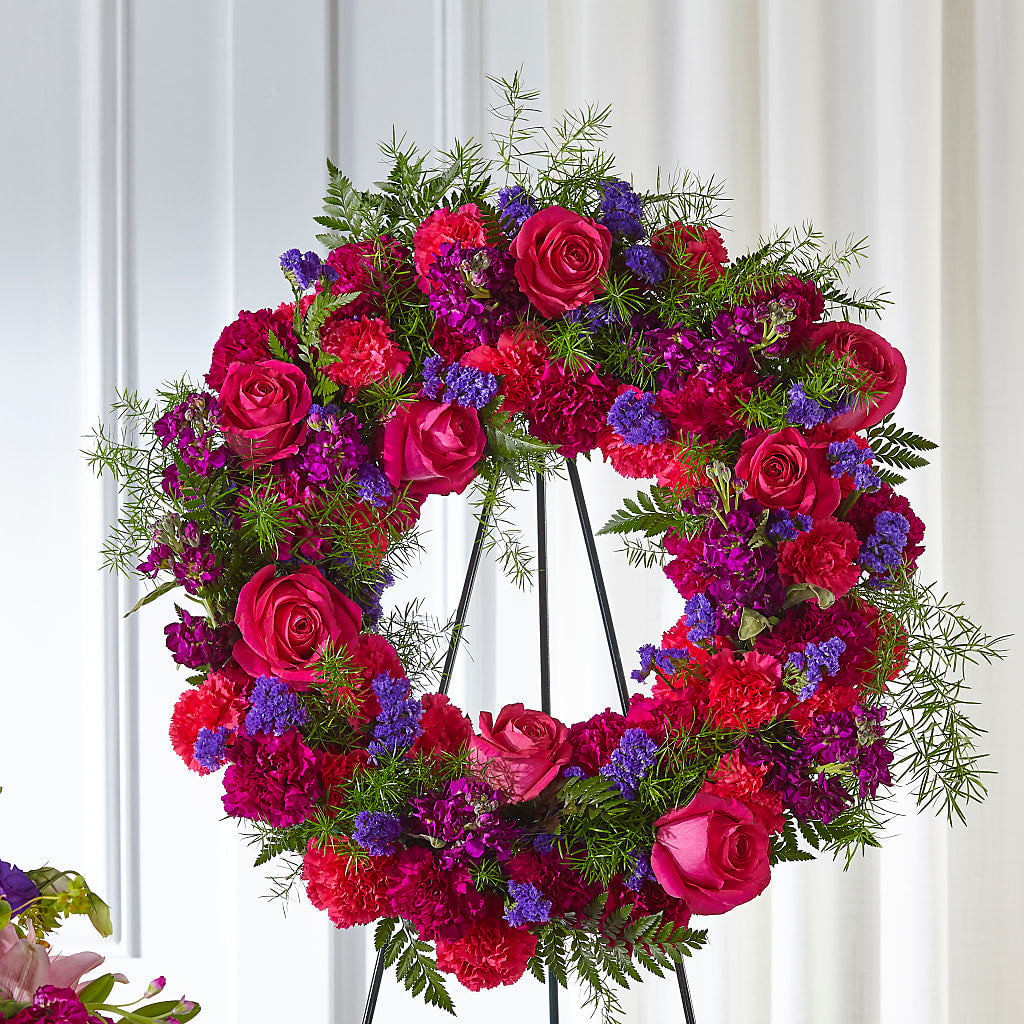 Calming Colors Wreath – Greater Wichita Flower Shop, Wichita KS