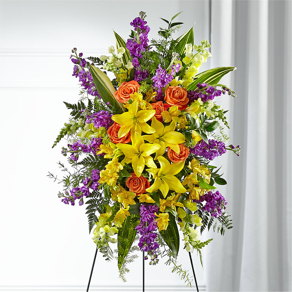 Thoughtful Prayers Standing Spray – Greater Wichita Flower Shop, Wichita KS