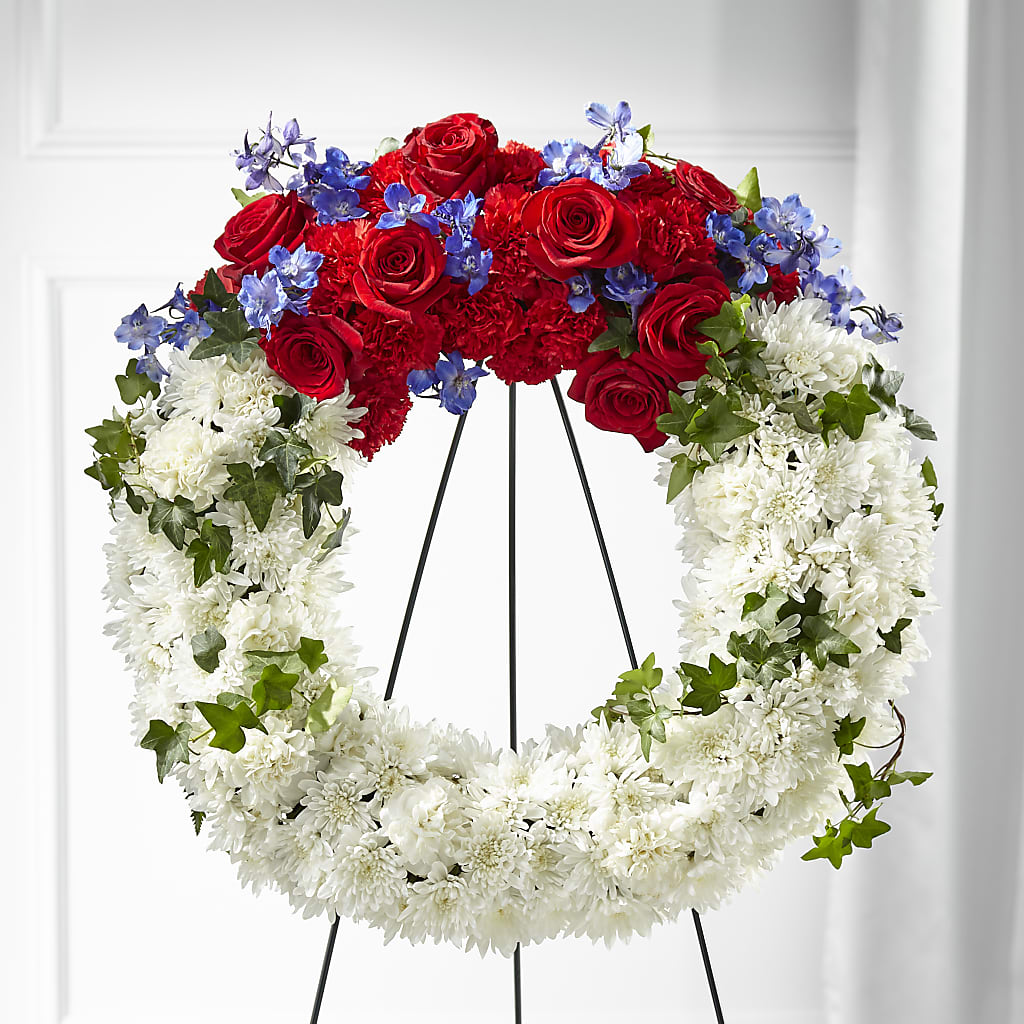 Patriotic Passion Wreath – Greater Wichita Flower Shop, Wichita KS