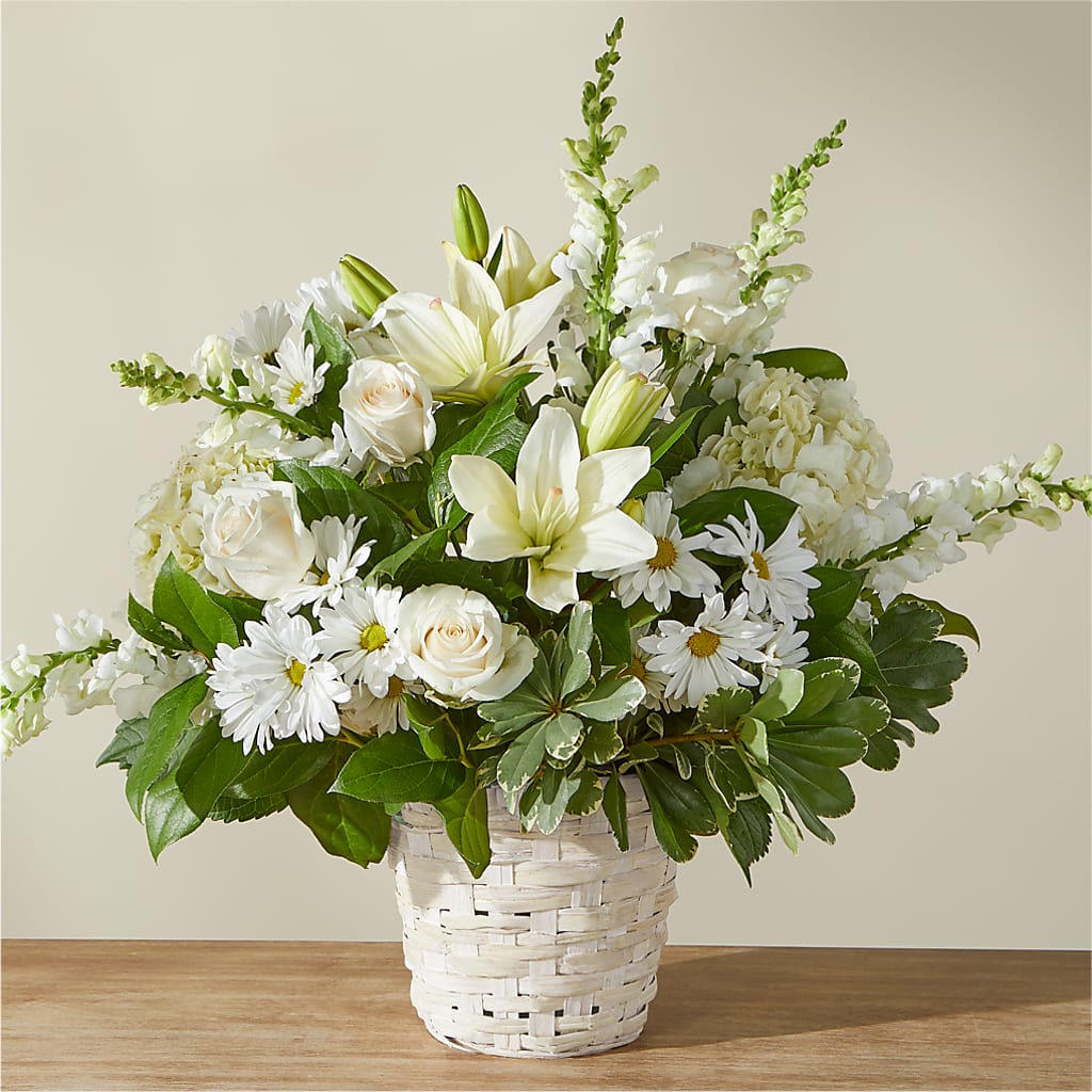Ivory Elegance Floral Basket – Greater Wichita Flower Shop, Wichita KS