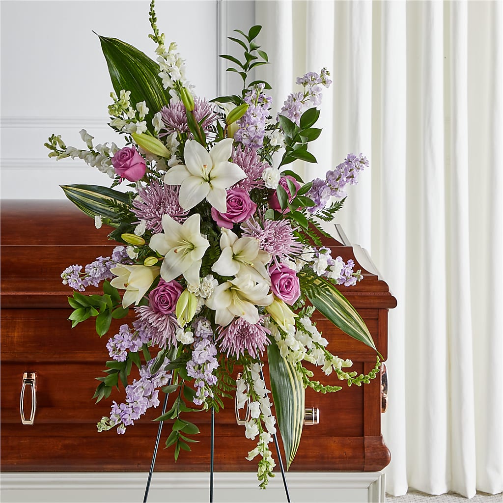 Grateful Hearts Standing Spray – Greater Wichita Flower Shop, Wichita KS