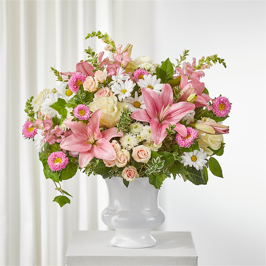 Empathetic Blooms Urn Arrangement – Greater Wichita Flower Shop, Wichita KS