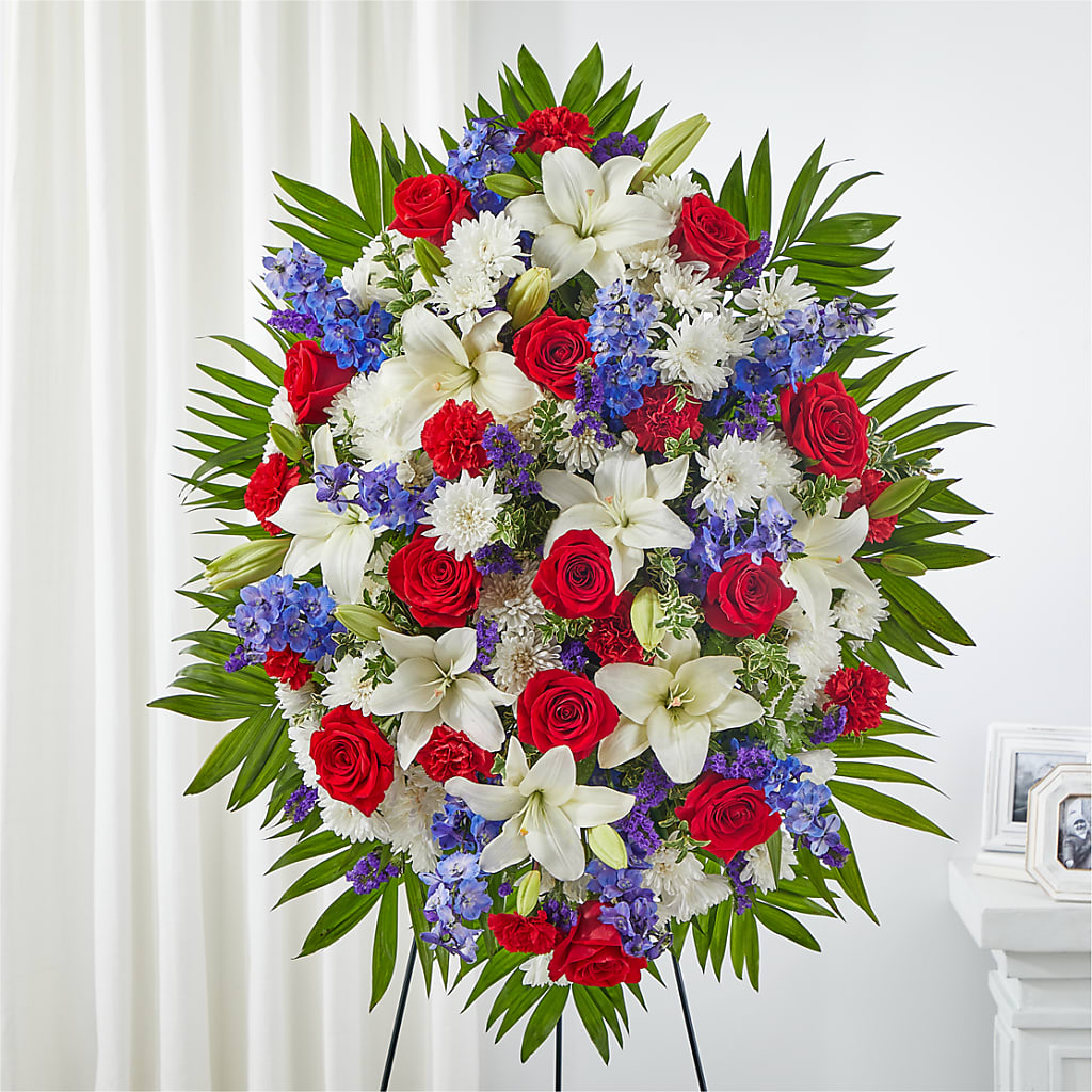 Cherished Service Standing Spray – Greater Wichita Flower Shop, Wichita KS