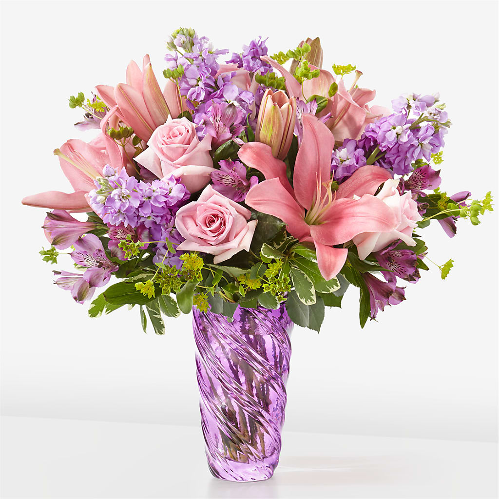 Precious Petals Bouquet with Luxe Swirl Vase – Greater Wichita Flower Shop, Wichita KS