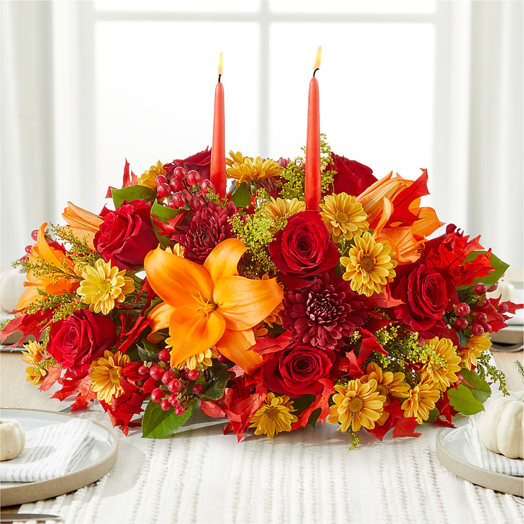 Autumn's Embrace Centerpiece – Greater Wichita Flower Shop, Wichita KS