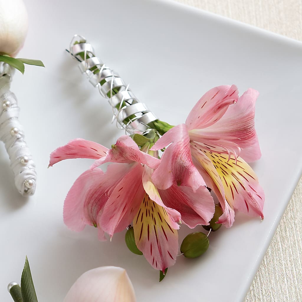 Pink Peruvian Lily Boutonniere – Greater Wichita Flower Shop, Wichita KS