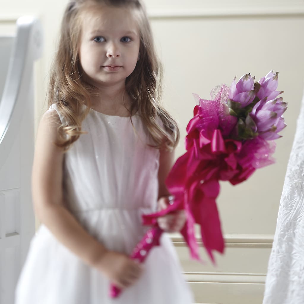 Sparkle Pink Flower Girl Bouquet – Greater Wichita Flower Shop, Wichita KS