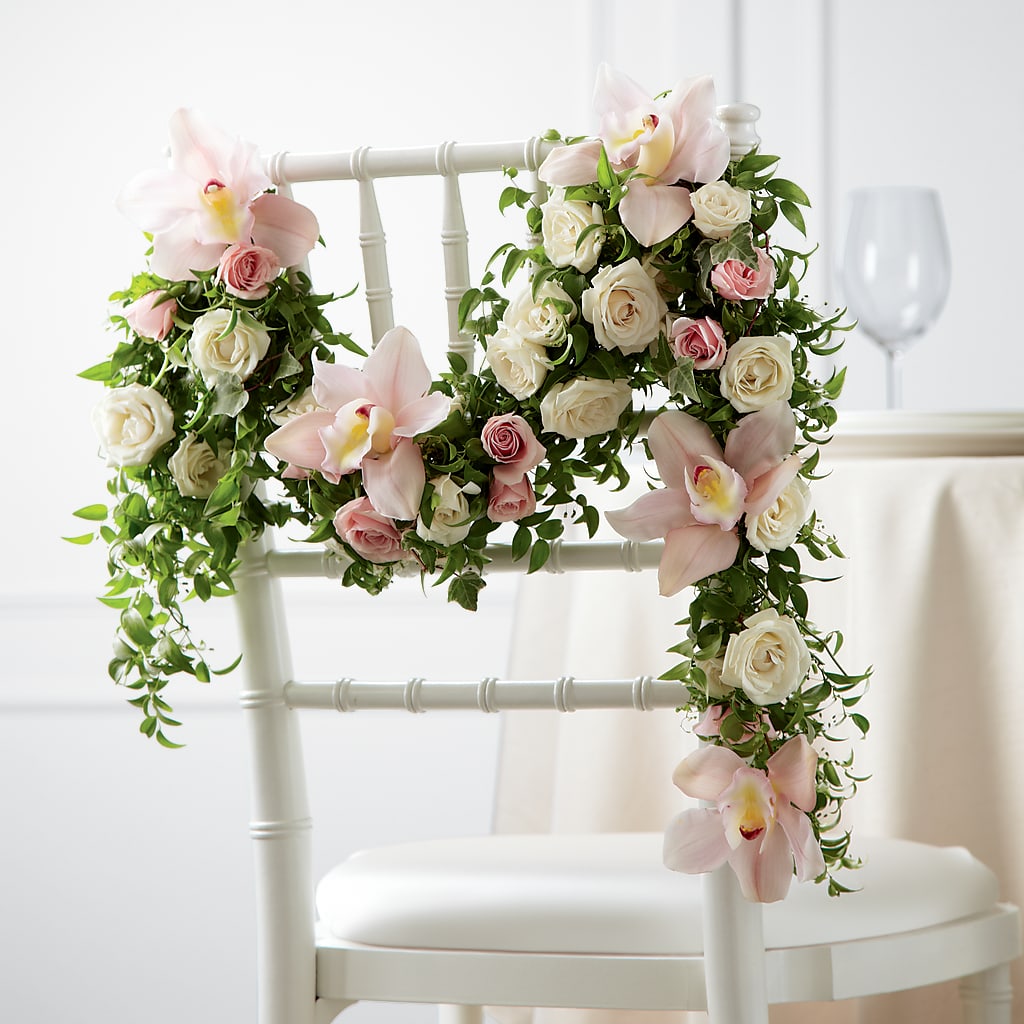Orchid Rose Chair Décor – Greater Wichita Flower Shop, Wichita KS