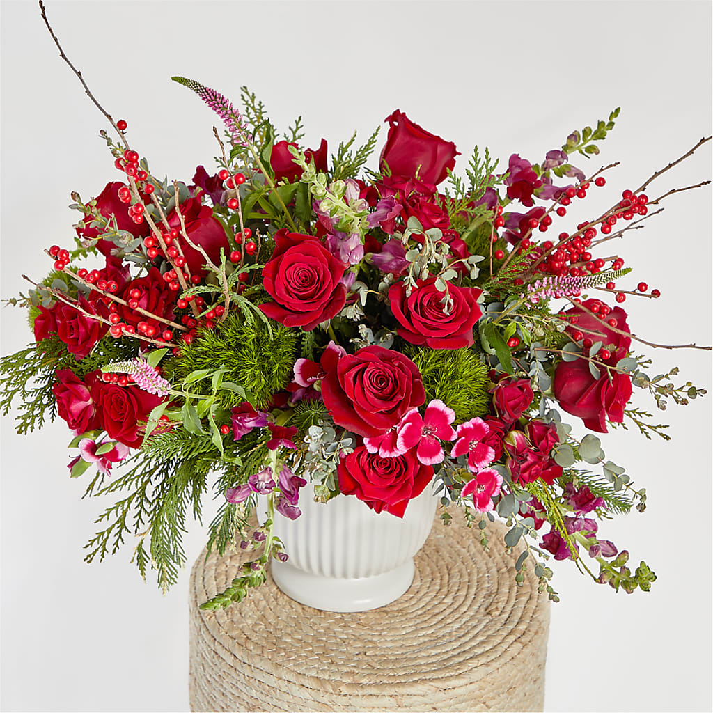 Big Red Bow Bouquet –  Greater Wichita Flower Shop, Wichita KS