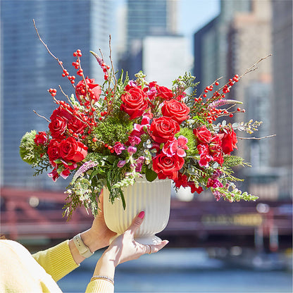 Big Red Bow Bouquet –  Greater Wichita Flower Shop, Wichita KS