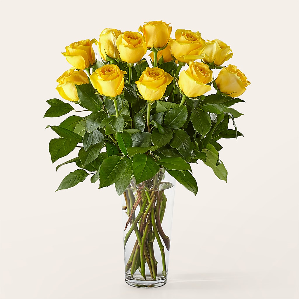 Long Stem Yellow Rose Bouquet –  Greater Wichita Flower Shop, Wichita KS