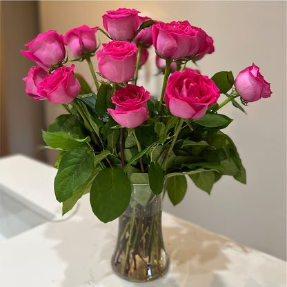Long Stem Pink Rose Bouquet –  Greater Wichita Flower Shop, Wichita KS