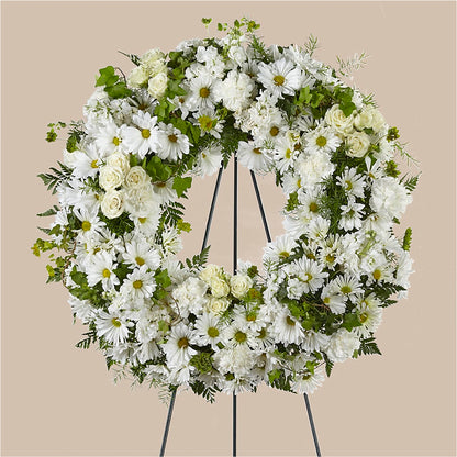 Faithful Wishes Wreath –  Greater Wichita Flower Shop, Wichita KS