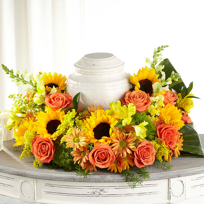 Faithful Sunflower Cremation Adornment –  Greater Wichita Flower Shop, Wichita KS