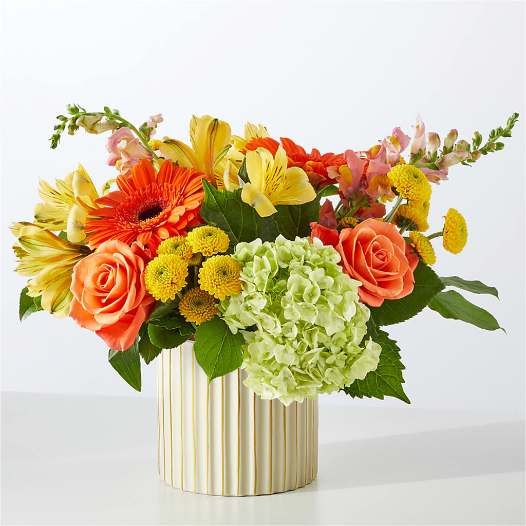 Autumn Sunshine Bouquet with Ivory Vase –  Greater Wichita Flower Shop, Wichita KS