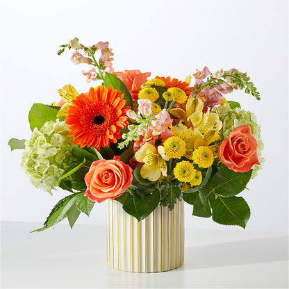 Autumn Sunshine Bouquet with Ivory Vase –  Greater Wichita Flower Shop, Wichita KS