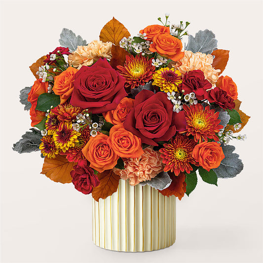 Merlot Bouquet with Ivory Vase –  Greater Wichita Flower Shop, Wichita KS