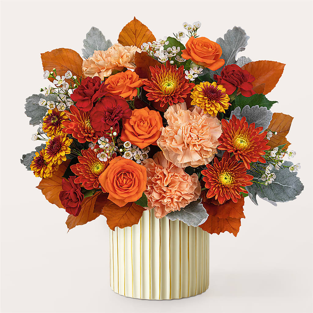 Merlot Bouquet with Ivory Vase –  Greater Wichita Flower Shop, Wichita KS
