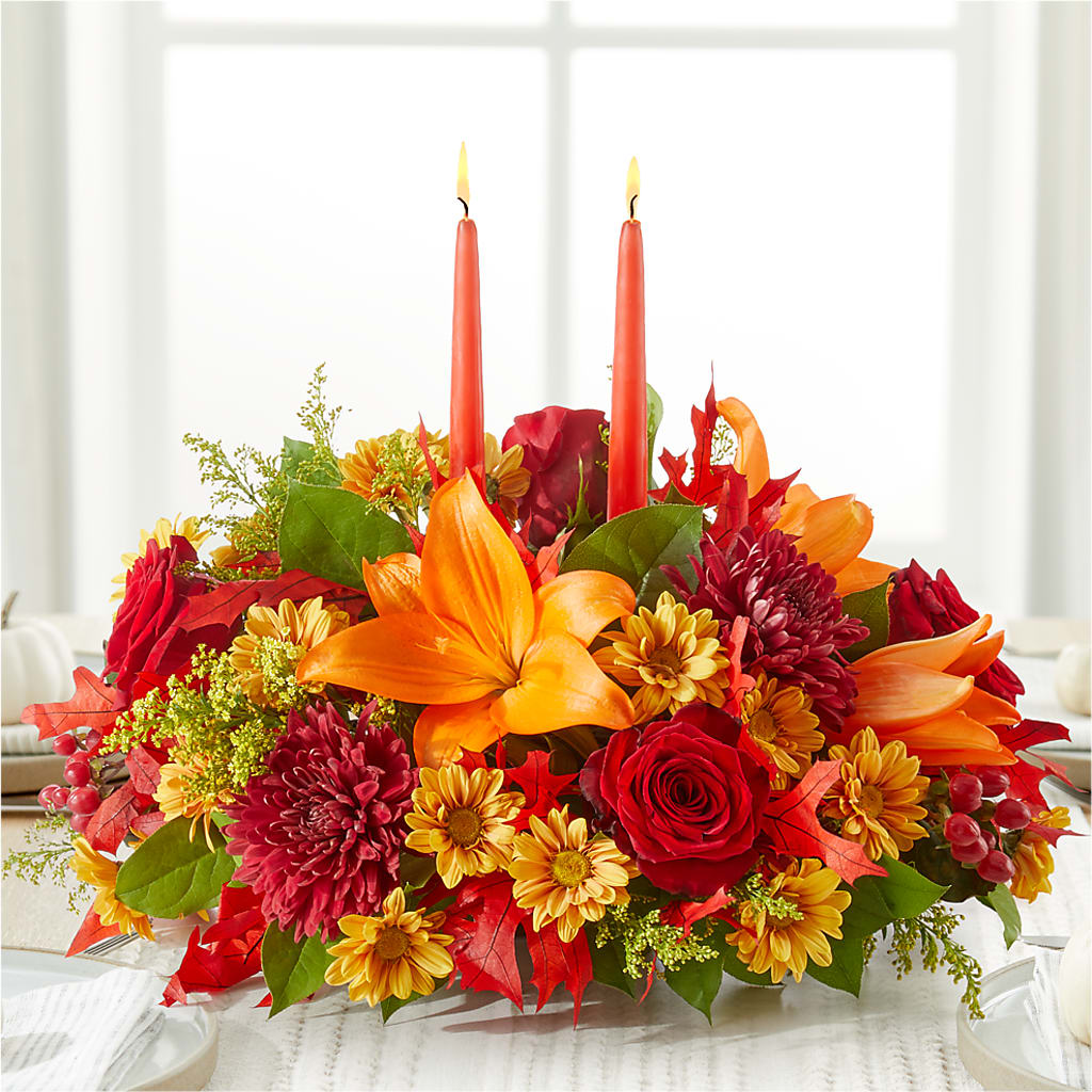 Autumn's Embrace Centerpiece –  Greater Wichita Flower Shop, Wichita KS