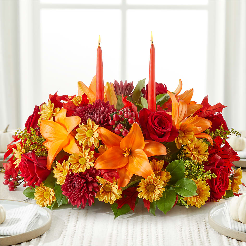 Autumn's Embrace Centerpiece –  Greater Wichita Flower Shop, Wichita KS