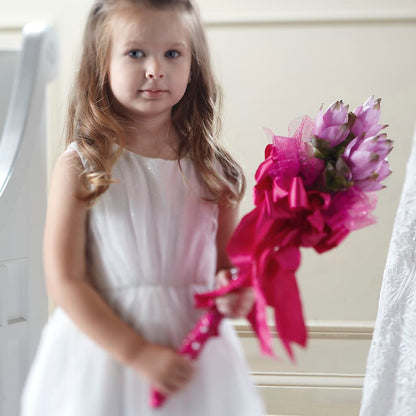 Sparkle Pink Flower Girl Bouquet –  Greater Wichita Flower Shop, Wichita KS
